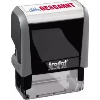 Trodat ECO Printy Office 4912 sello de texto autoentintable, 47 x 18 mm, tinta negra, plástico reciclado 128725