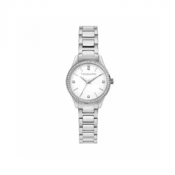 Trussardi T-Light Reloj de cuarzo para mujer R2453151520 30mm Acero inoxidable plateado malla