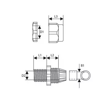 TRYTYT PG-16 prensaestopas, gris claro (1 ud.)