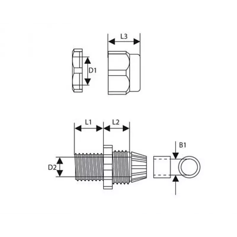 TRYTYT PG-7 Prensaestopas, gris claro (1 ud.)
