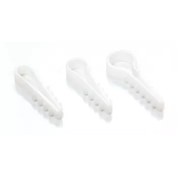 TRYTYT UWO-10 clips redondos para cables, pack de 100, blanco, 10 mm máx., fijación con clavo, PP con clavo de acero cincado
