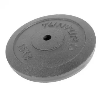 Tunturi disco de peso de hierro fundido 15kg, negro