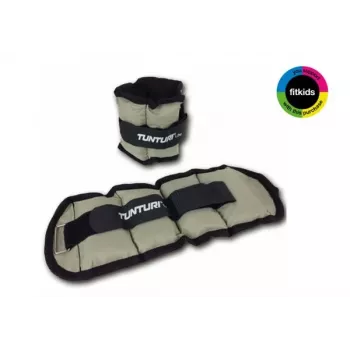Tunturi Pesas para tobillos y muñecas 1kg x2, gris, neopreno con cierre de velcro