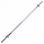 Tunturi Barra de halterofilia 180 cm – Barra estándar cromada de acero macizo para entrenamiento de fuerza en casa