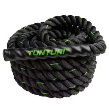 Tunturi Battle Rope 12m – Cuerda de fitness de 38mm de poliéster de alta densidad