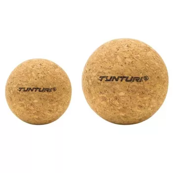 Tunturi set de pelotas de masaje de corcho 2x 60 mm – marrón natural pelotas de punto gatillo y liberación fascial
