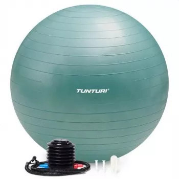 Tunturi balón de gimnasia con bomba, 90 cm, antiestallido, petróleo