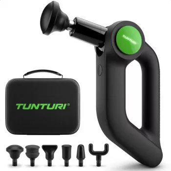 Tunturi MG70 Massage Gun Pro - pistola de masaje de percusión, 20 velocidades, 6 accesorios, batería 2500mAh