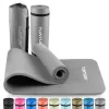 Esterilla de fitness Tunturi NBR, gris - 15mm alta densidad antideslizante para yoga, pilates, entrenamientos, 180x60cm