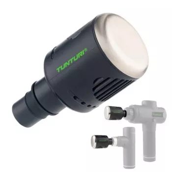 Tunturi Pistola de masaje percusiva con función de calor y frío, 5 velocidades, 6 accesorios, pantalla LED, recargable, bolsa de transporte
