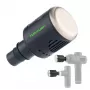 Tunturi Pistola de masaje percusiva con función de calor y frío, 5 velocidades, 6 accesorios, pantalla LED, recargable, bolsa de transporte