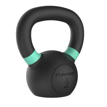 Tunturi Platinum kettlebell de hierro fundido de 6 kg – con recubrimiento en polvo y asa ergonómica