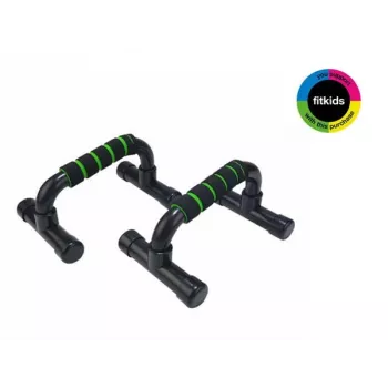 Tunturi Asas para flexiones - negro, pack de 2, estructura de acero con agarres ergonómicos de espuma de PVC