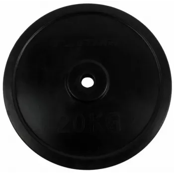 Tunturi disco de peso de goma 20 kg – disco de hierro fundido recubierto de goma negro (unidad, orificio de 30 mm)