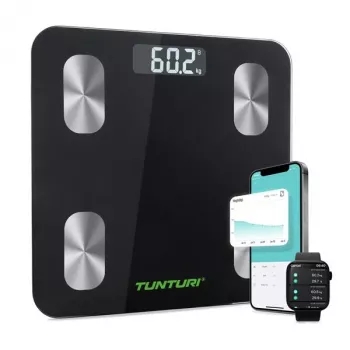 Tunturi SC30 Báscula inteligente de análisis corporal con Bluetooth y app