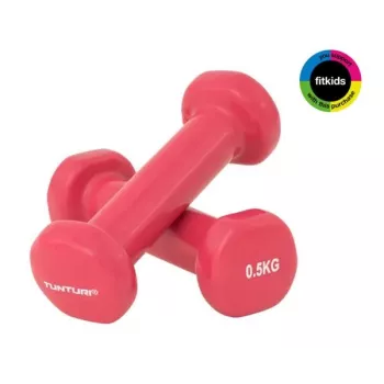 Tunturi Mancuernas de vinilo 0,5 kg, rosa, 2 piezas