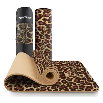 Tunturi Esterilla de yoga 8 mm estampado leopardo