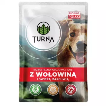 TURNA alimento húmedo para perros con ternera – bolsa de 100 g (alimento completo para perros adultos)
