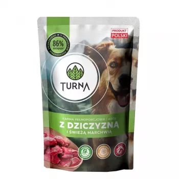 TURNA con carne de caza – comida húmeda para perros – 400g