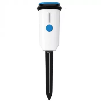 TUYA Sensor inteligente Wi-Fi de temperatura y humedad del suelo, sonda de acero inoxidable IP67, app Tuya Smart Life, alimentación por 3 pilas AA, blanco