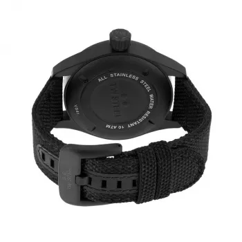 TW STEEL VS41-Volante Reloj de cuarzo para hombre 45mm esfera negra correa de piel