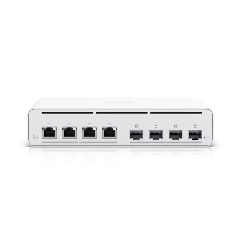 Ubiquiti UISP-S-PLUS-EU Switch 8 puertos 2,5GbE PoE++ con uplink 10G SFP+, 200W presupuesto