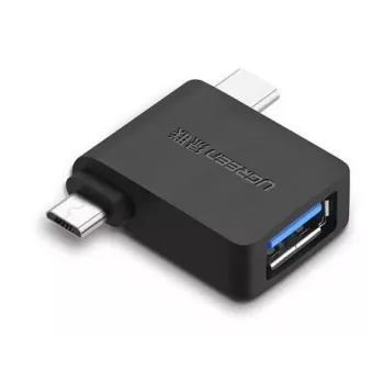 UGREEN Adaptador 2 en 1 Micro USB Macho + USB Type-C Macho a USB 3.0 Hembra Negro