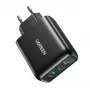 UGREEN 2xUSB-A Cargador de pared 36W QC3.0 Negro CD161