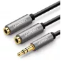 UGREEN cable divisor de audio estéreo Aux de 3.5mm con trenzado 20cm negro