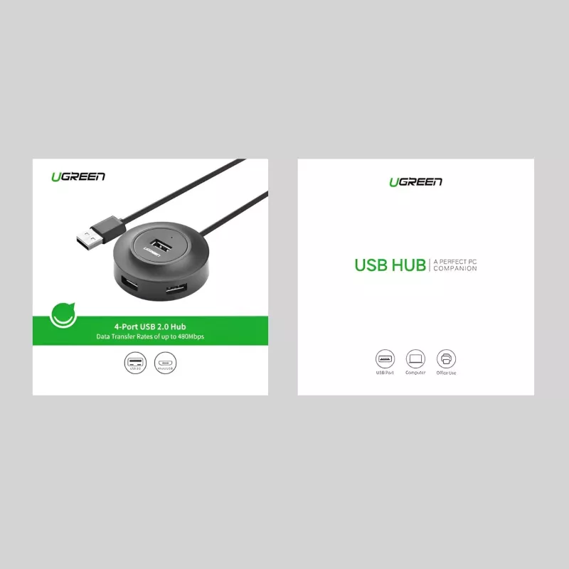 UGREEN Hub USB 2.0 4 en 1 (20777) - Negro