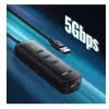 UGREEN hub USB 4 en 1 4x USB-A 3.0 PD DC 12V 0,25m negro (CM416 10915)