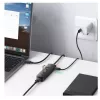 UGREEN hub USB 4 en 1 4x USB-A 3.0 PD DC 12V 0,25m negro (CM416 10915)