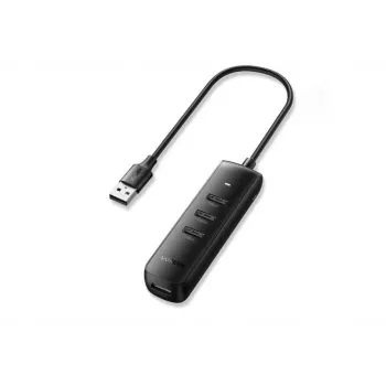 UGREEN hub USB 4 en 1 4x USB-A 3.0 PD DC 12V 0,25m negro (CM416 10915)