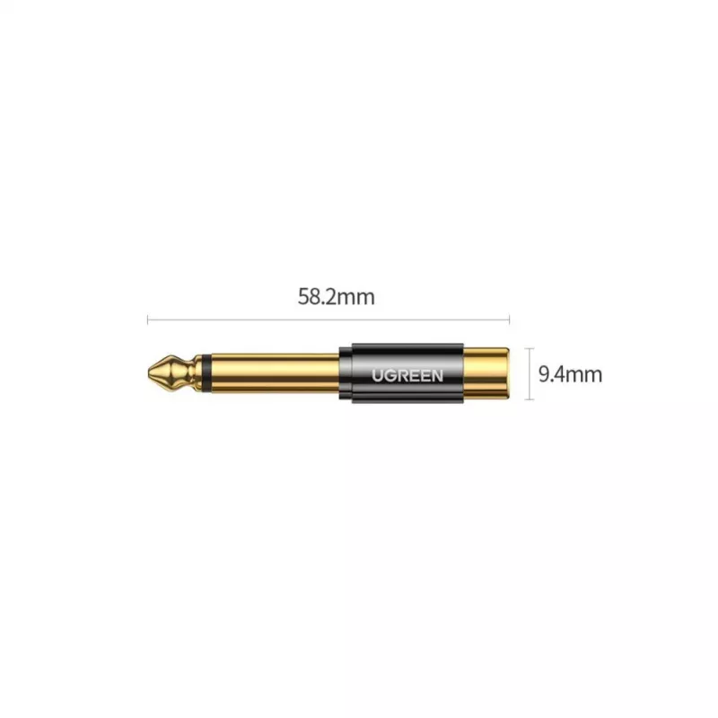 Adaptador UGREEN de jack 6,35 mm a conector hembra RCA dorado AV169 80731