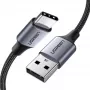 UGREEN 60128 Cable USB-C a USB-A 2m negro - USB 2.0, 480 Mbps, carga rápida 3A