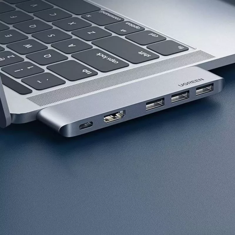 UGREEN 60559 hub USB-C 5 en 2 para MacBook Pro/Air, USB-C PD 100W, HDMI 4K, 3x USB 3.0