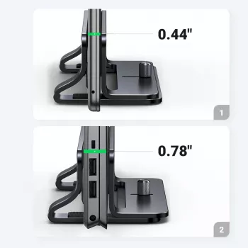 UGREEN soporte vertical de aluminio para MacBook portátil tableta (20471 LP258) gris oscuro