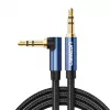 Cable AUX en ángulo UGREEN 2 x minijack 3,5 mm 1 m azul (AV112)