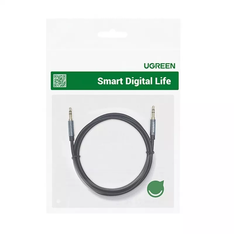 UGREEN cable de audio AUX 3,5 mm conector en ángulo 2 m azul (AV112)