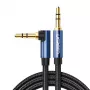 UGREEN cable de audio AUX 3,5 mm conector en ángulo 2 m azul (AV112)
