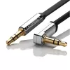Cable auxiliar plano de 3,5 mm con conector en ángulo recto AV119 UGREEN, 2 m - negro/plata