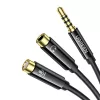 UGREEN AV141 Cable divisor de auriculares de 3,5 mm (1x conector macho a 2x conector hembra) 20 cm - negro