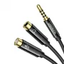 UGREEN AV141 Cable divisor de auriculares de 3,5 mm (1x conector macho a 2x conector hembra) 20 cm - negro
