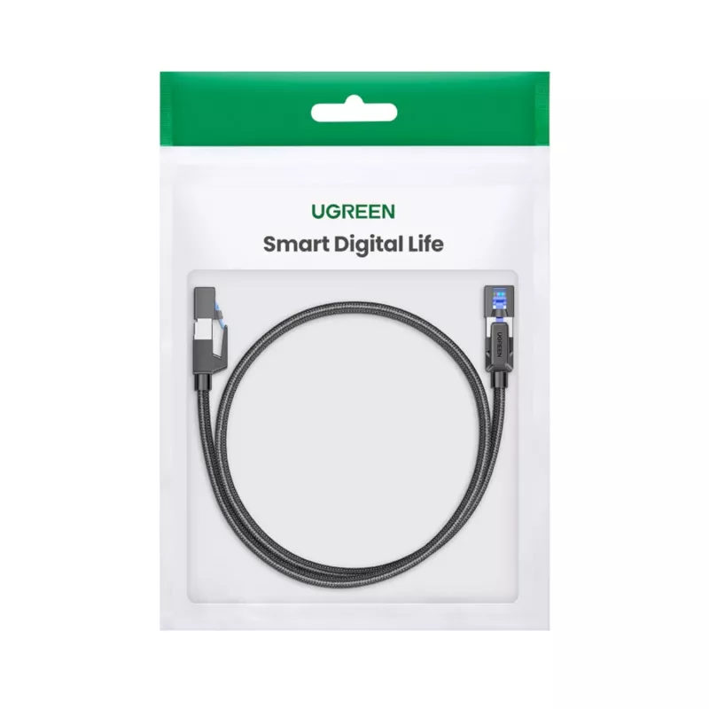 Cable Ethernet Cat8 de nailon trenzado UGREEN - 40Gbps con conectores modulares - 1m