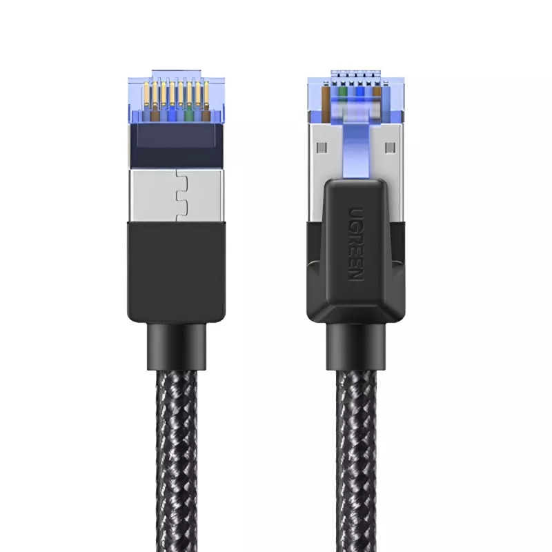 Cable Ethernet Cat8 de nailon trenzado UGREEN - 40Gbps con conectores modulares - 1m