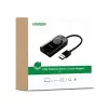 UGREEN CM129 Adaptador de Sonido Estéreo Externo USB-A a 3,5mm - Negro