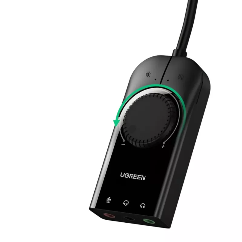 UGREEN CM129 Adaptador de Sonido Estéreo Externo USB-A a 3,5mm - Negro