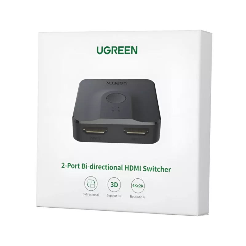 Conmutador HDMI 4K bidireccional 2 en 1 UGREEN CM217-50966 - negro