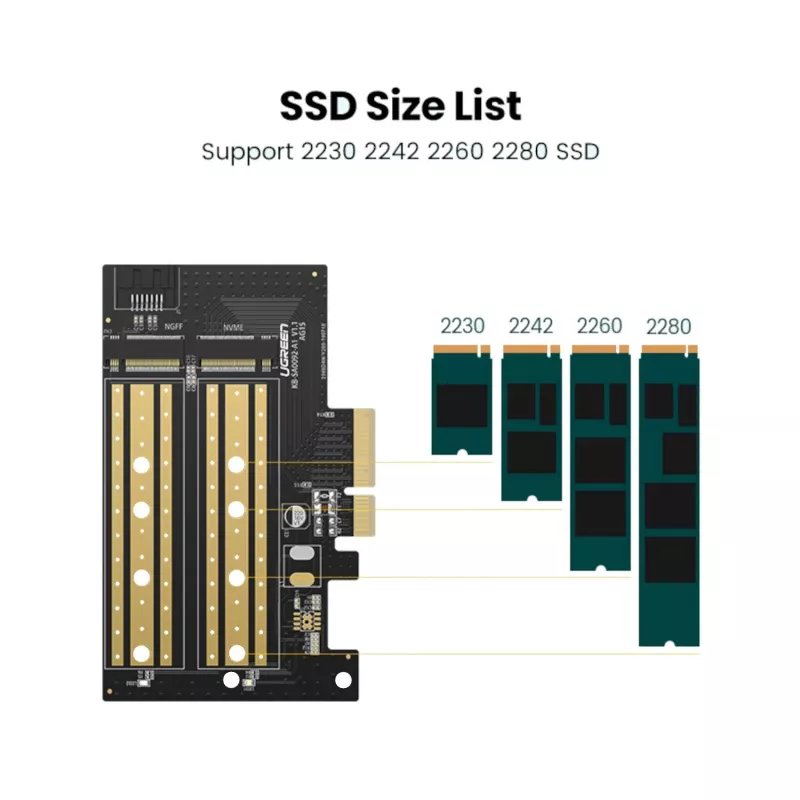 UGREEN CM302 Tarjeta adaptadora de M.2 NVMe a PCIe 3.0 x4