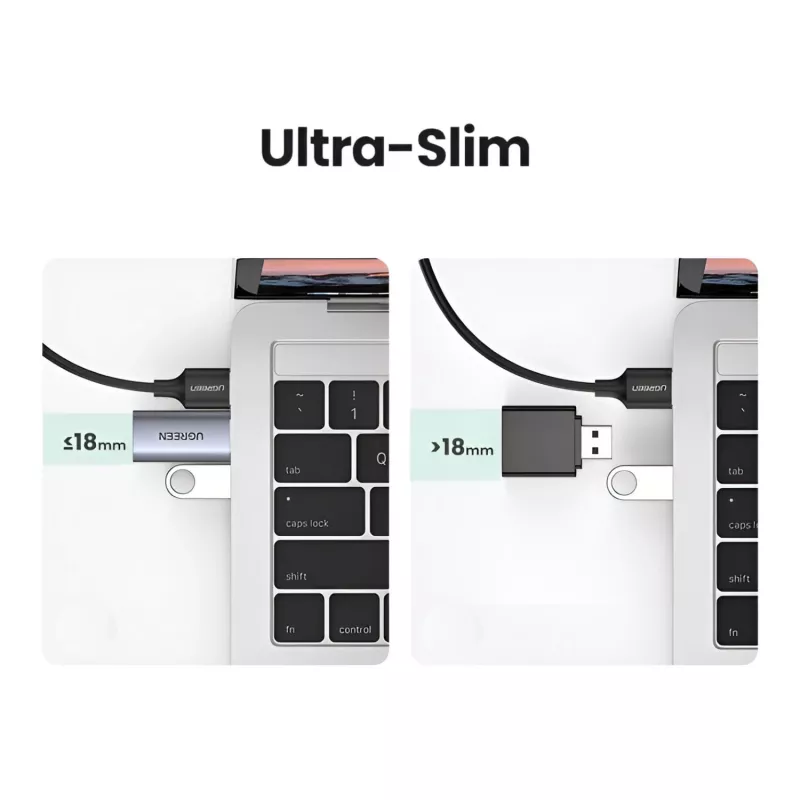 UGREEN CM383-80864 Adaptador de sonido externo USB-A a conector de audio de 3,5 mm - Plateado